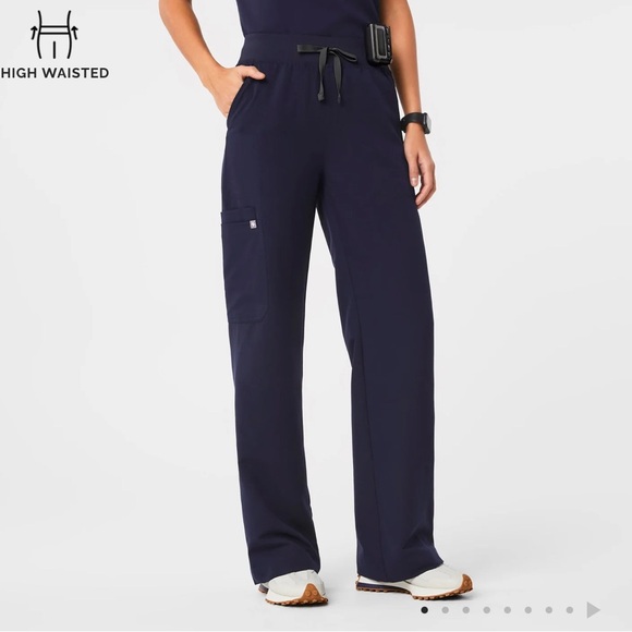 Figs High Waisted Isabel Wide Leg Scrub Pants: Regular Length - Picture 1 of 6